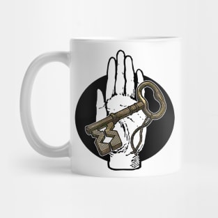 key in hand Mug